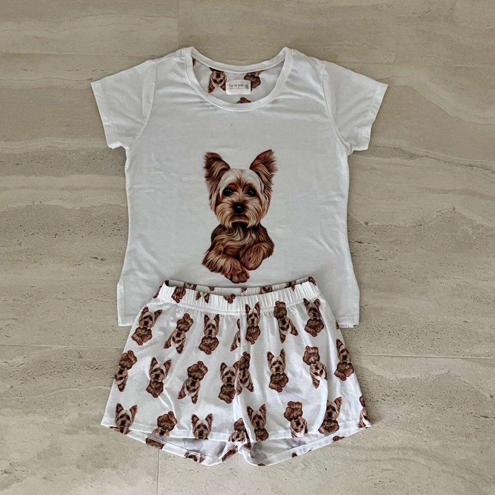 Yorkie Print Pajama Set XS